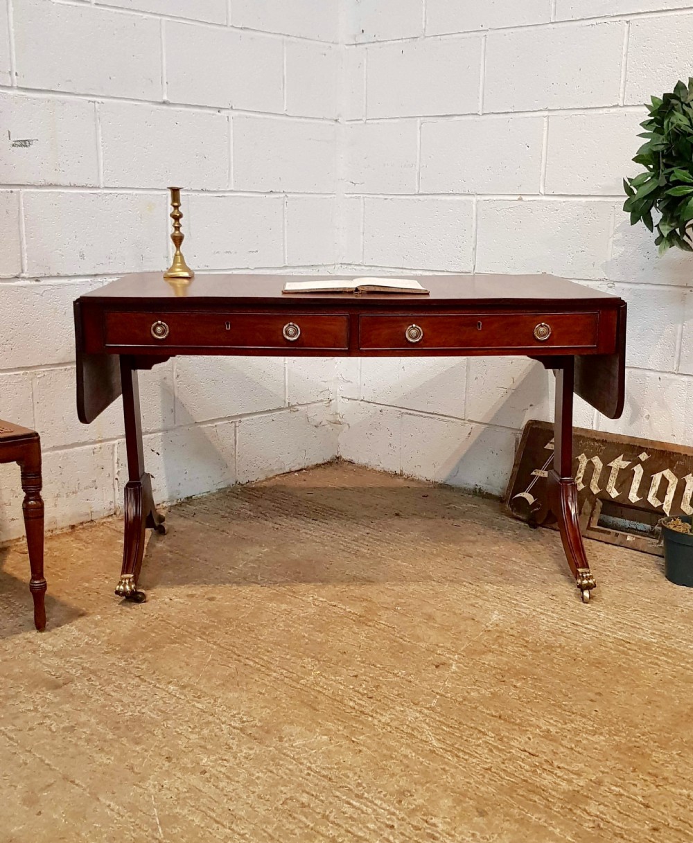 Antique Regency Mahogany Drop Leaf Sofa Side Table C1820 537105