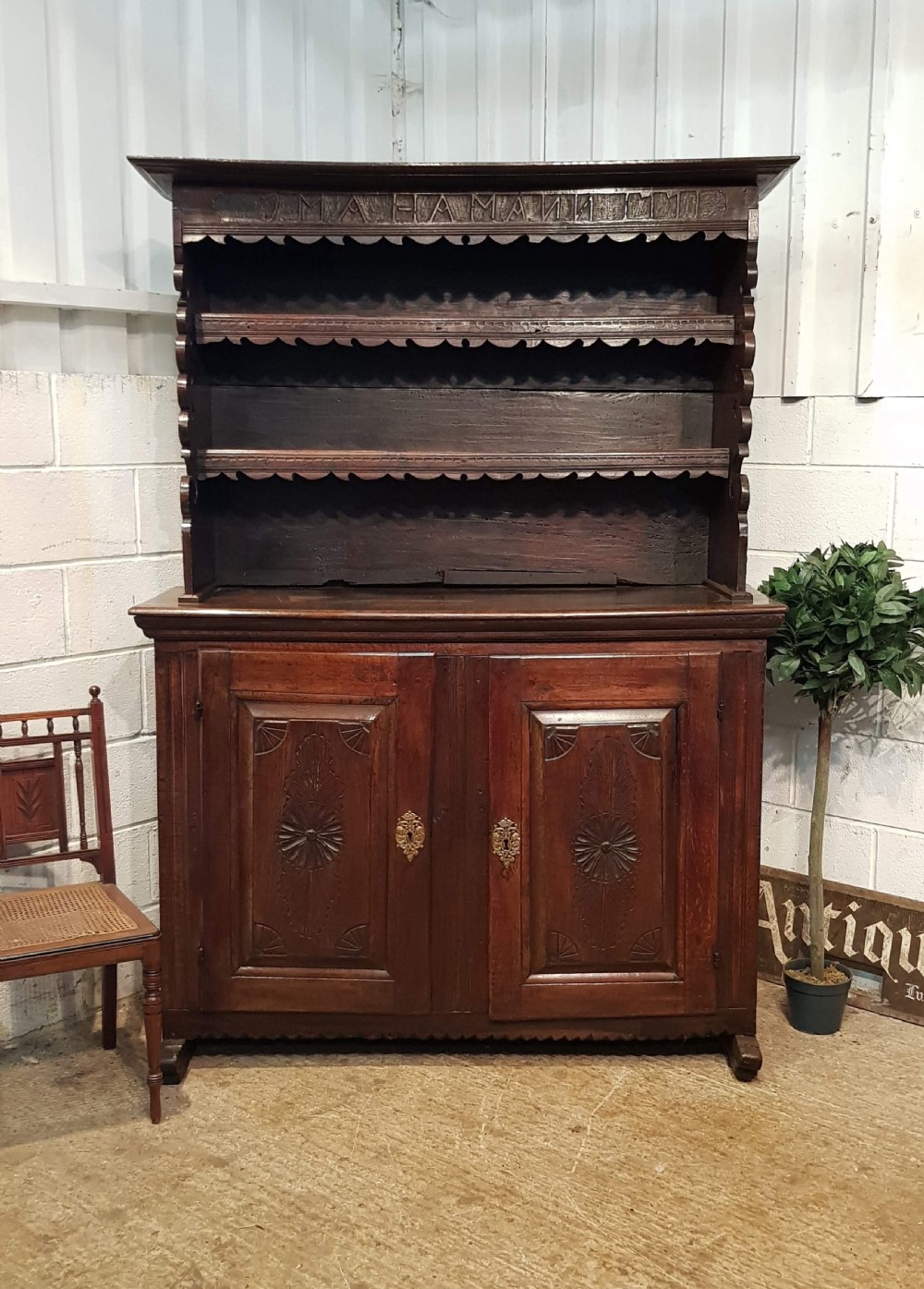 Antique 18th Century French Provincial Joined Oak Dresser C1771