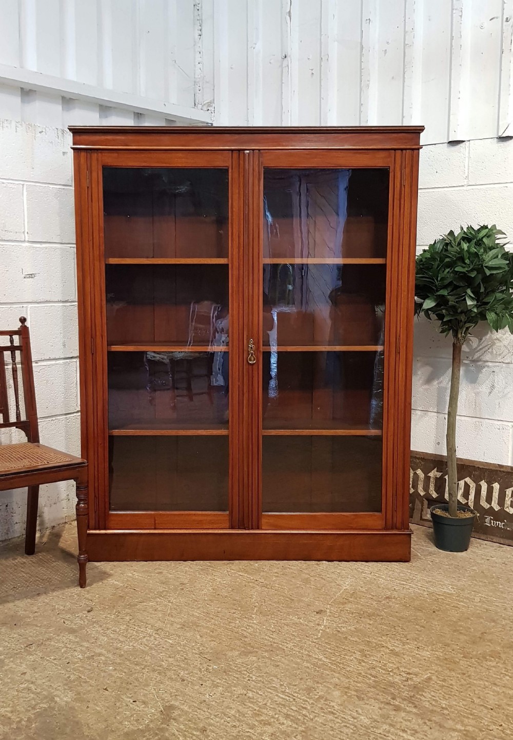 Antique Victorian Mahogany Glazed Bookcase C1880 555404 Www