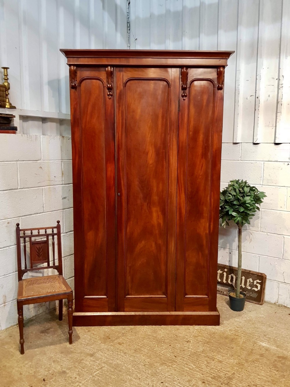 Antique Victorian Mahogany Single Door Wardrobe C1870 582015