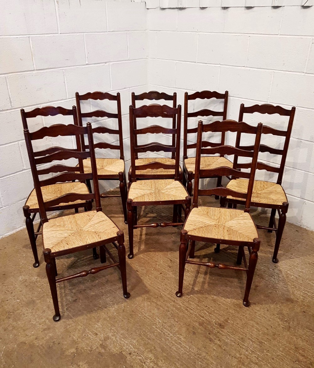 Oak ladder 2025 back dining chairs