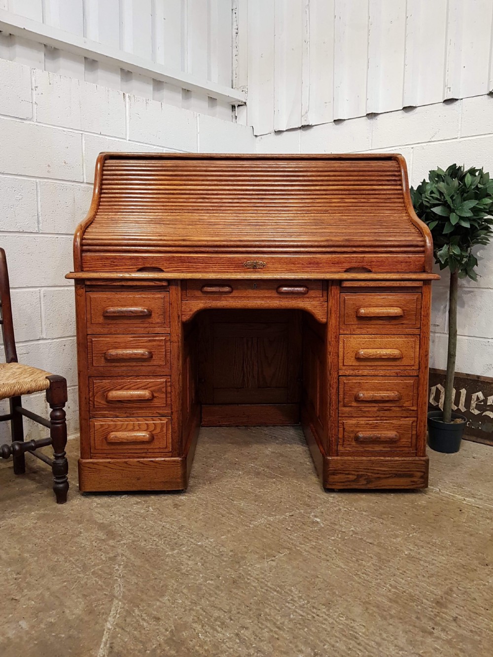 Antique Victorian Oak Roll Top Desk C1880 637812 Www