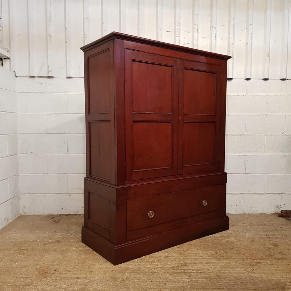 Antique Victorian Oak Clothes Press C1880 673869 www