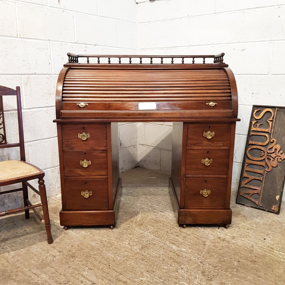 Walnut roll clearance top desk