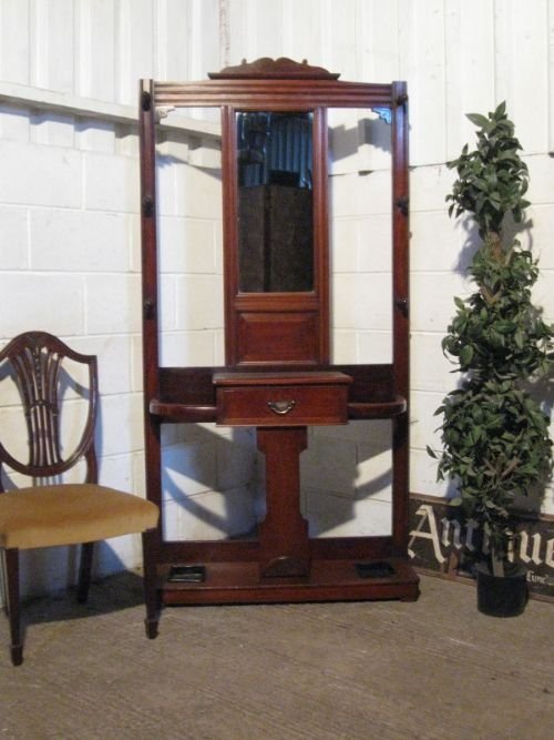 antique late victorian mahogany hallstand c1890