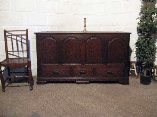 large antique early georgian oak mule chest coffer c1740 wdb3483199