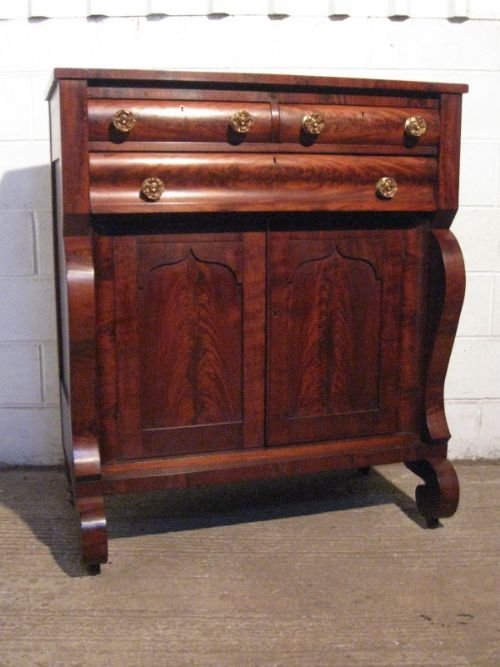 antique william 1v flamed mahogany chiffonier cabinet c1820