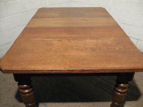 large antique victorian oak extending dining table seats up to 10 c1880 wdb350211