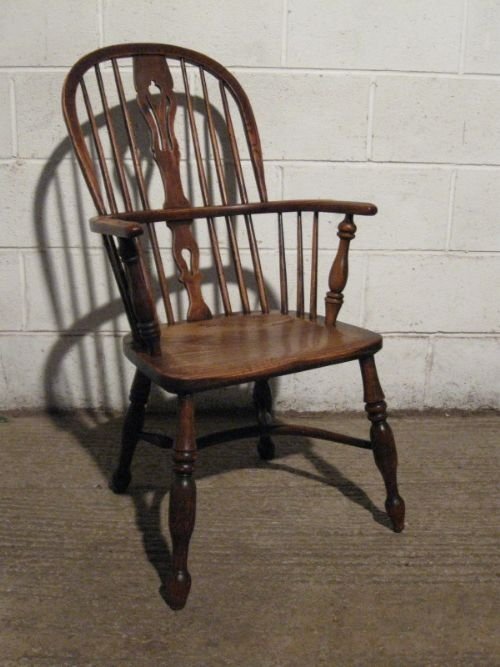antique victorian oak elm high back windsor chair c1850 wdb1802011