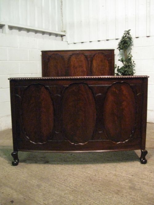 gorgeous antique edwardian flamed mahogany double bedstead c1900 jm130511
