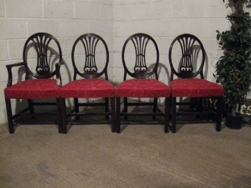superb set four antique early victorian hepplewhite mahogany dining chairs c1840 wdb150271