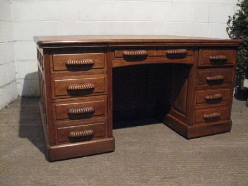 Antique tiger shop oak desk