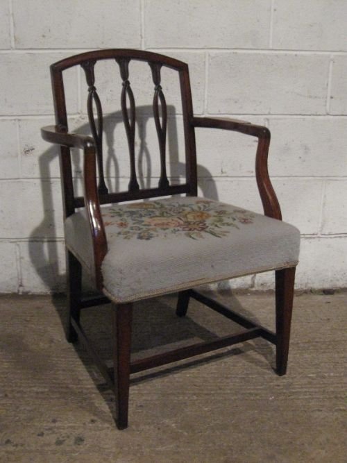 antique regency mahogany elbow desk chair c1800 wdb80212