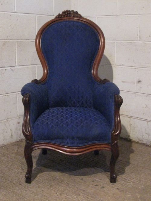 superb antique french victorian oak spoon back library salon chair c1860 wdb15043