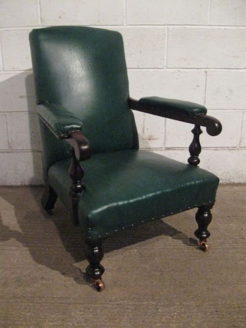 antique victorian mahogany library chair c1880 wdb55113