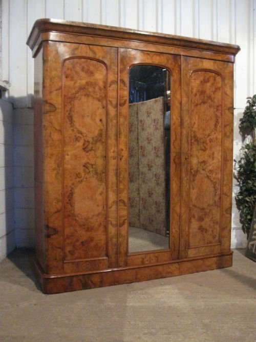 superb antique victorian burr walnut wardrobe compactum c1880 wdb380193