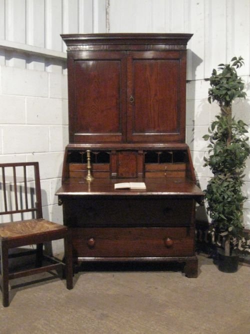 lovely antique georgian country oak bookcase bureau c1780 wdb600243
