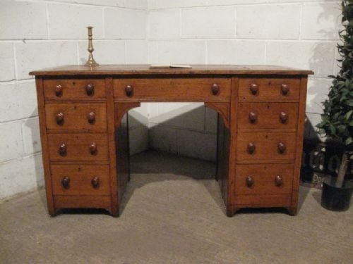 antique victorian oak kneehole pedastal desk c1880 wdb260303