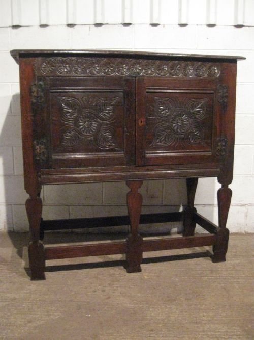antique early georgian country oak pegged cupboard on stand c1720 wdb28063