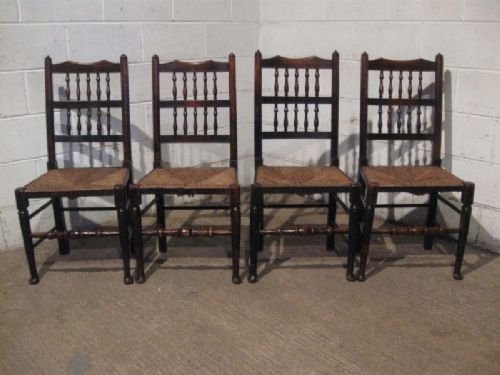 set four antique georgian elm lancashire chairs c1780 wdb200214