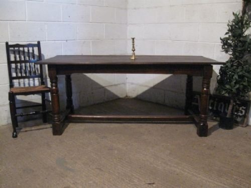 lovely antique victorian country oak plank top refectory dining table c1860 seats 810 wdb180284