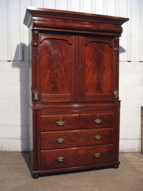 superb antique victorian mahogany linen press on chest c1880 wdb30054