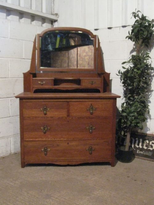 quality antique arts crafts oak dressing table chest c1890 ewjm7575