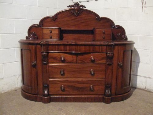 superb large antique victorian mahogany bow fronted chiffonier sideboard c1860 wdb220125