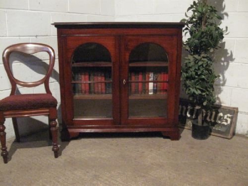 antique early victorian mahogany glazed bookcase c1840 wdb4754125