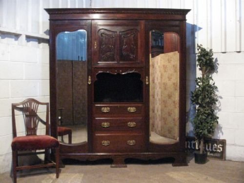 quality antique victorian mahogany princess wardrobe compactum c1890 wdb4700185