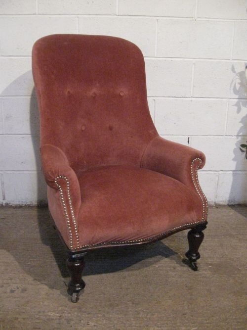 antique victorian high back tub armchair c1860 wdb492577