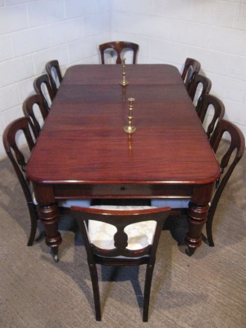 quality antique victorian mahogany wind out dining table seats 10 c1880 wdb300197