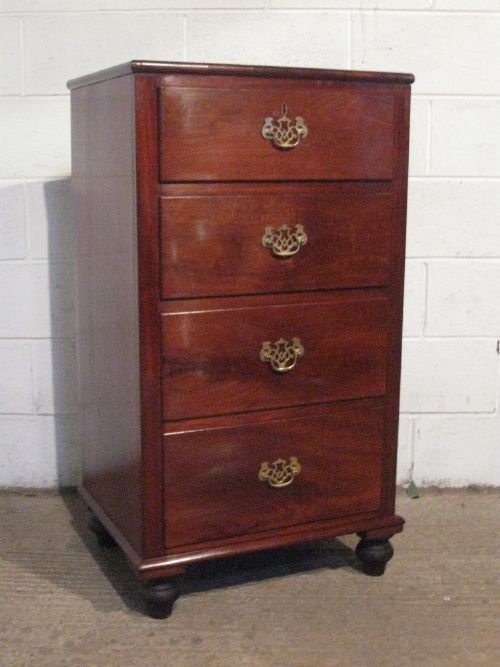 Antique Victorian Mahogany Tall Narrow Chest Of Drawers C1880