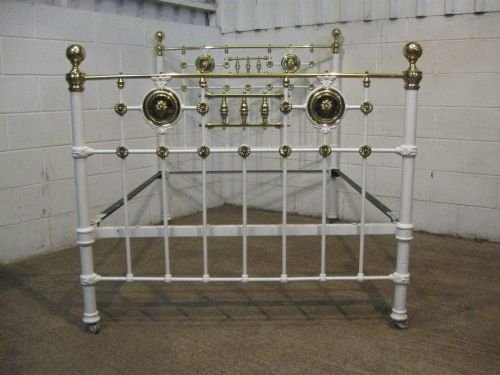 gorgeous antique victorian brass iron double bed c1860 wdb502419