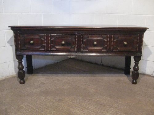 antique mid 17th century geometric joined oak sideboard dresser base c1650 cromwellian wdb500419