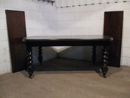 large antique victorian quality oak wind out extending dining table c1880 seats 1214 wdb497479
