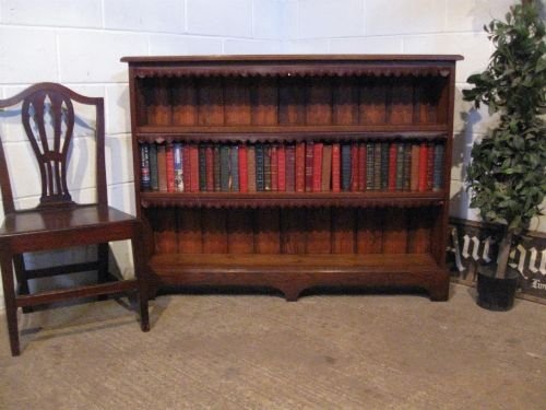 antique victorian solid oak arts crafts open bookcase c1880 wdb6014139