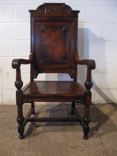 antique victorian carved oak throne chair c1870 wdb6004209