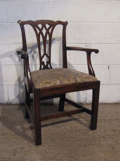 antique georgian chippendale mahogany elbow desk side chair c1780 wdb60001210