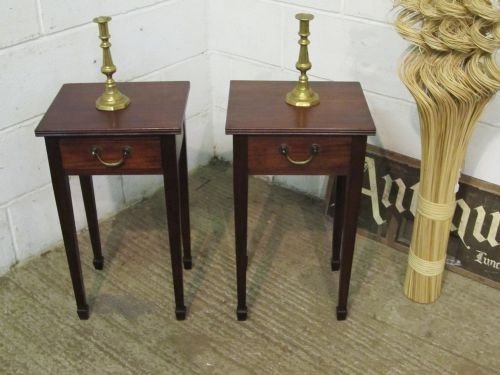 Antique Pair Edwardian Mahogany Bedside Side Tables C1900 Wdb6072