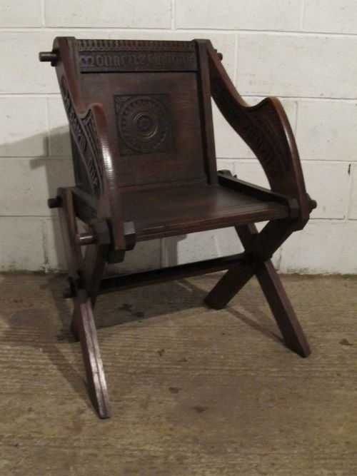 antique victorian oak glastonbury chair c1880 wdb61132911