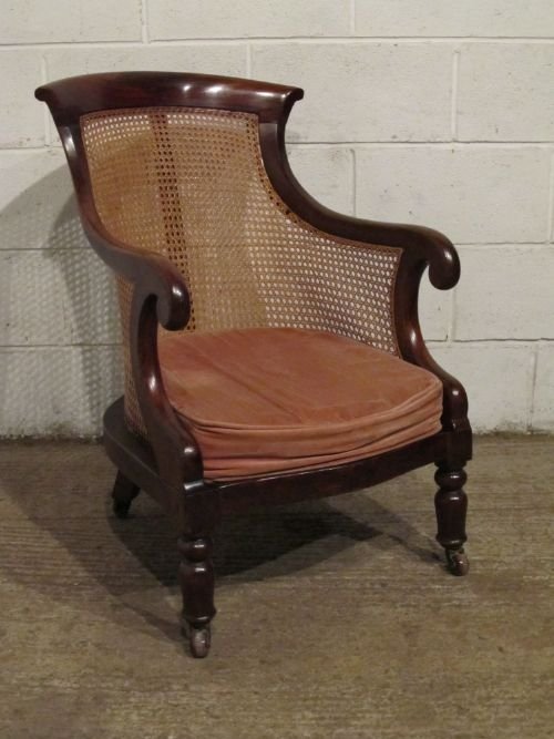 antique regency mahogany bergere library chair c1800 wdb6161611