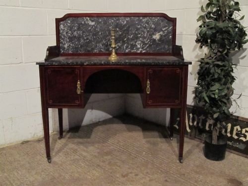 antique edwardian mahogany marble inlaid washstand c1900 wdb6166612