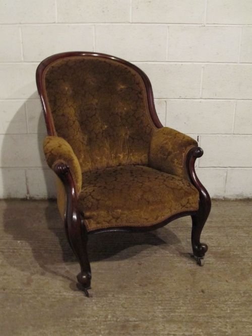 antique victorian mahogany tub shaped salon armchair c1860 wdb6170612