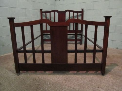 antique edwardian serpentine mahogany double bed wdb39182712