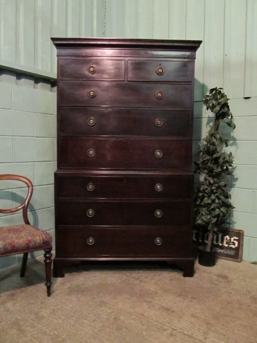 antique georgian mahogany chest on chest c1780 wdb619041