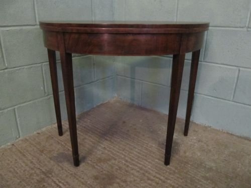 antique regency mahogany demi lune fold over table c1800 wdb6222251