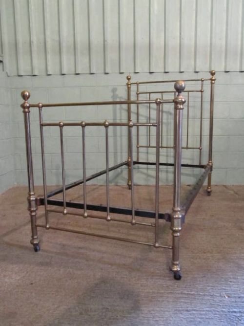 antique victorian single brass bed c1880 w104a142