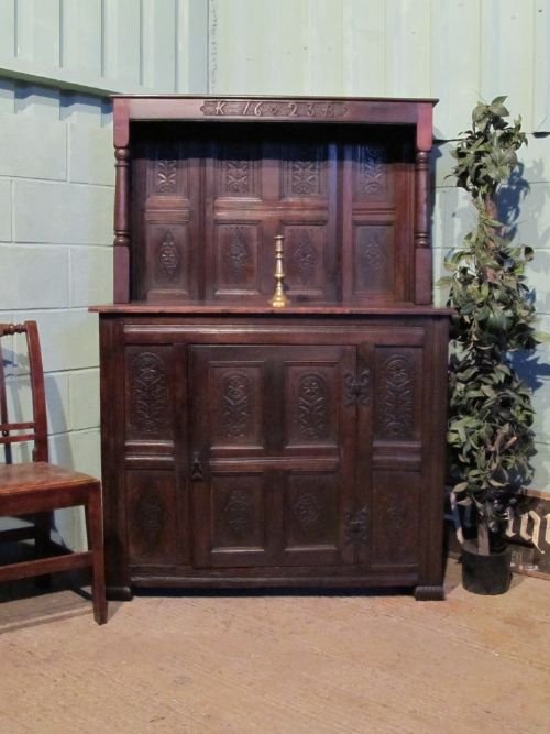 antique early 17th century joined oak court cupboard sideboard c1620 w6314213
