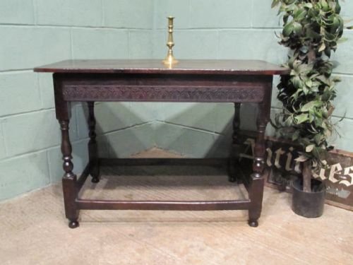 antique early georgian joined oak side table c1720 w634344